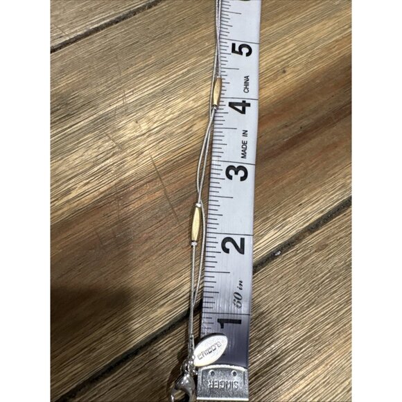 Chicos Silver Gold Tone Thin Beads 14" Long Layering Statement Necklace NEW - Picture 11 of 15